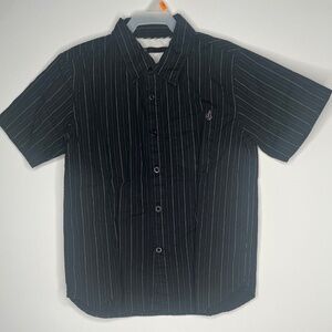 Kids Volcom Short Sleeve Button Down Striped Shirt